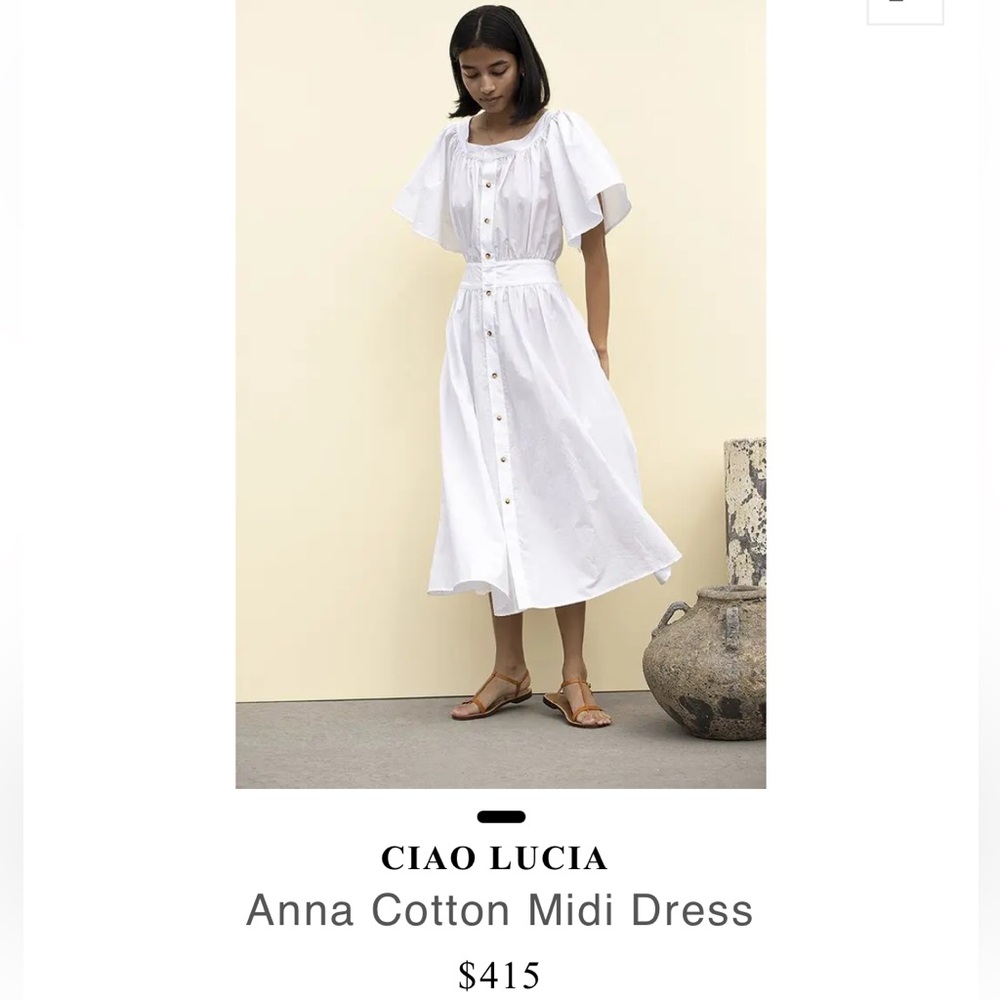 Ciao Lucia Anna Midi Dress White Size XS.
